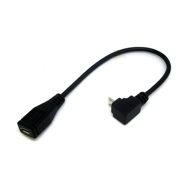 micro USB延長ケーブル micro USB オスメス micro USB 0 2m 下L型 ブラック CA2218 ビック