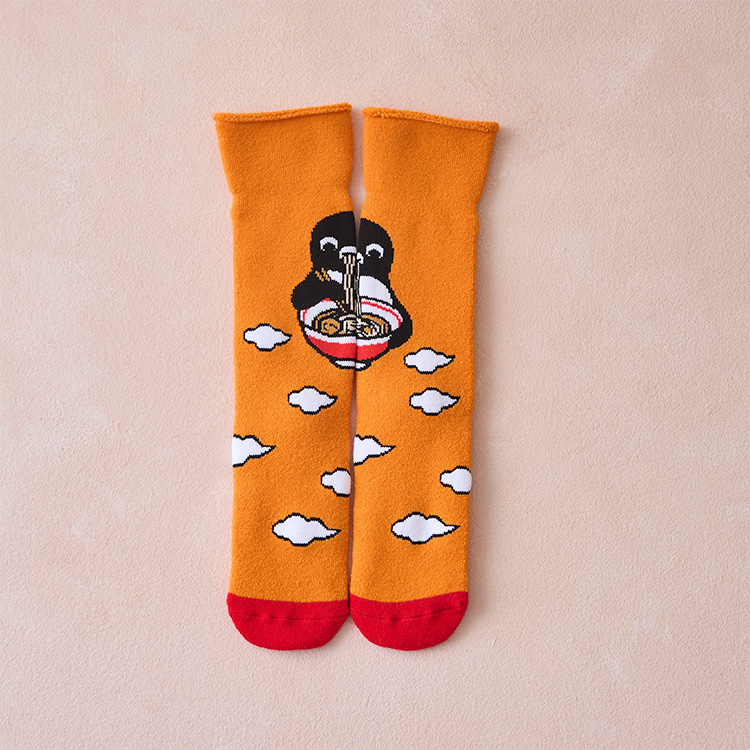 Suicaのペンギン　裏起毛ルームソックス（ラーメン）