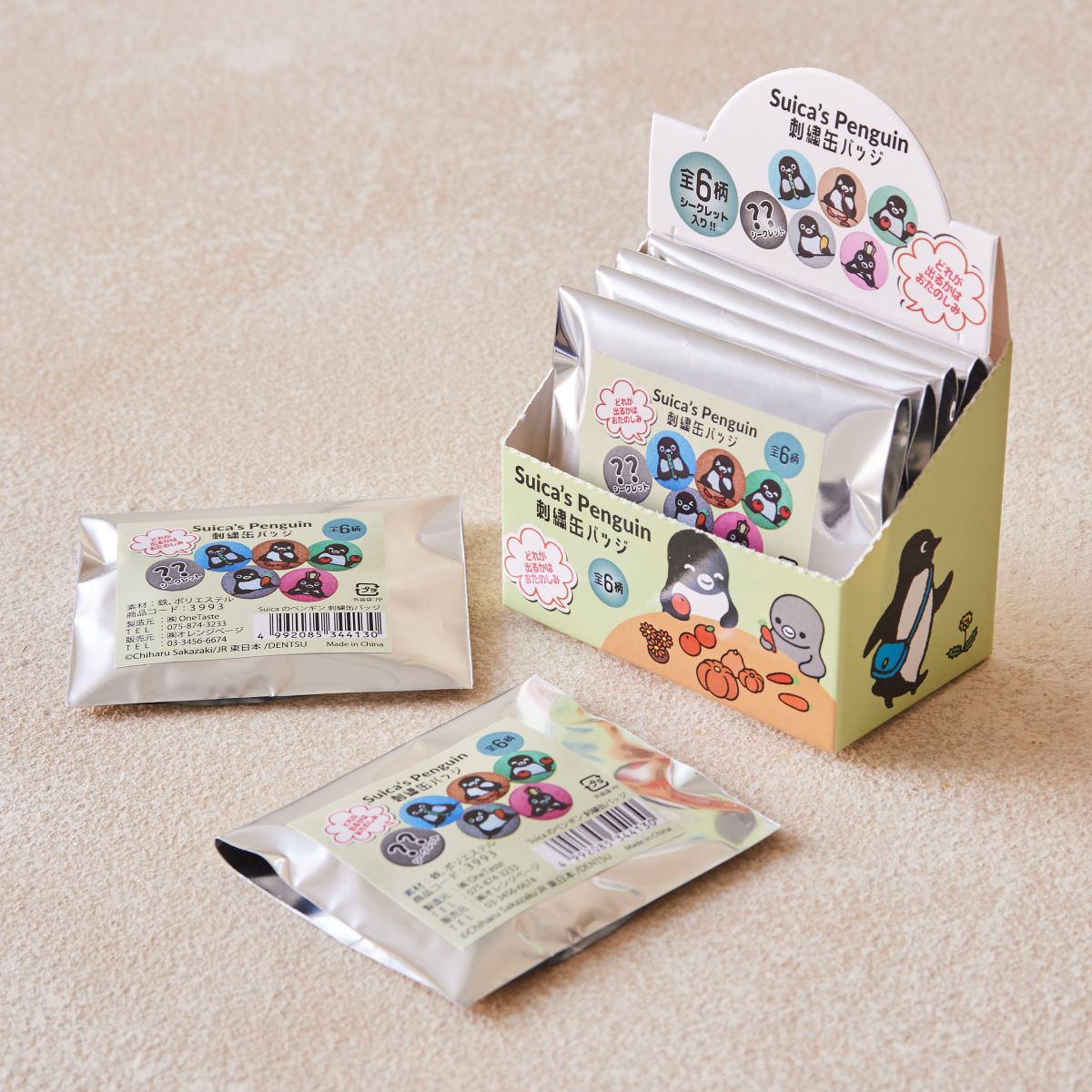 Suicaのペンギン 刺繍缶バッジ（単品）