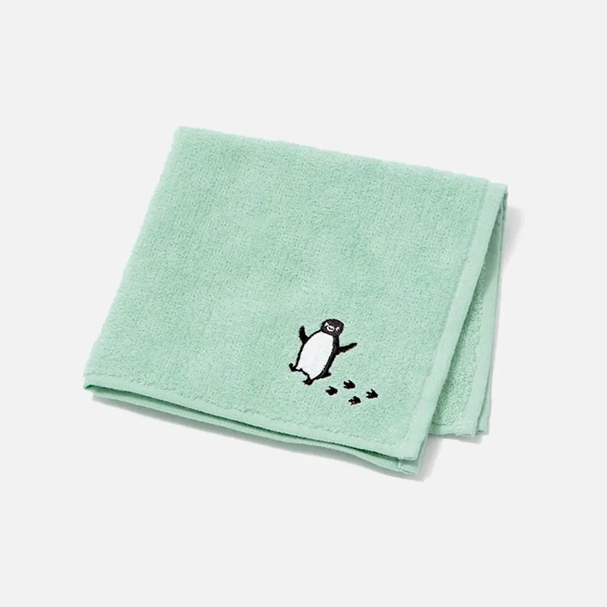 Suicaのペンギン刺繍タオルハンカチ／てくてくターコイズ＜OLD