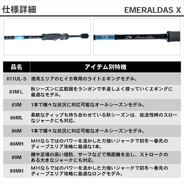 ダイワ エメラルダス Ｘ ８３Ｍ （スピニング ２ピース）:釣具のキャスティング JRE MALL店通販 | JRE MALLショッピング | JRE  POINTが貯まる・使える