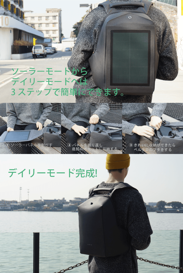 送料無料】Korin Design HiPack Solar（コリンデザイン ハイパック ソーラー）リュック:イルプリモドットコム通販 JRE  MALLショッピング JRE POINTが貯まる・使える