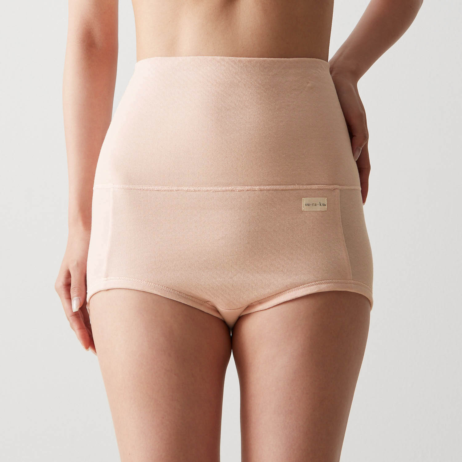 ベルメゾン 敏感肌さんのためのやわらか綿腹巻付きショーツ シェルピンク ＬＬ