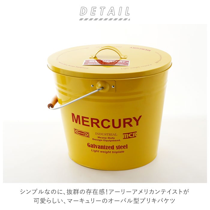 マーキュリー バケツ 通販 おしゃれ ふた付き ブリキ ガーデニング シンプル MERCURY 男前 ゴミ箱 オーバル 楕円 ダストボックス アメリカン  フタ付 蓋付き DIY 掃除用品:BACKYARD FAMILY通販 | JRE MALLショッピング | JRE POINTが貯まる・使える