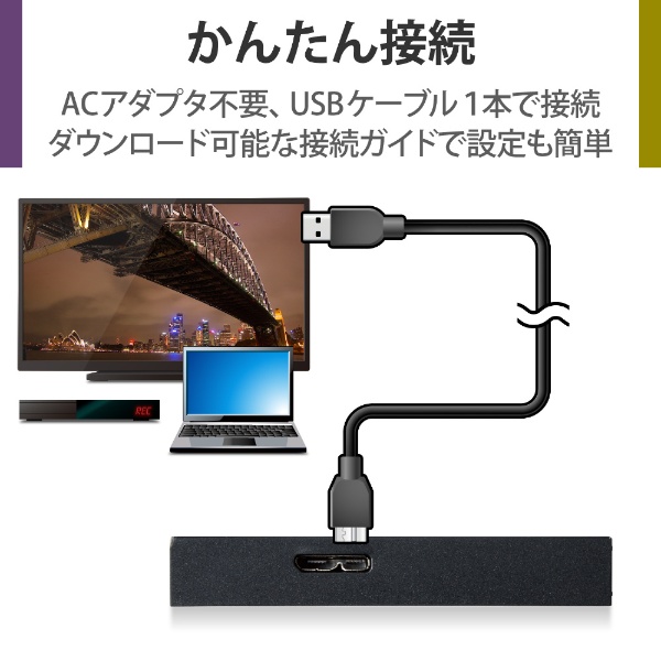 ELP-GTV020UBK 外付けHDD USB-A接続 テレビ録画向け Windows11対応 ブラック [2TB /ポータブル型]:ビックカメラ通販  | JRE MALLショッピング | JRE POINTが貯まる・使える