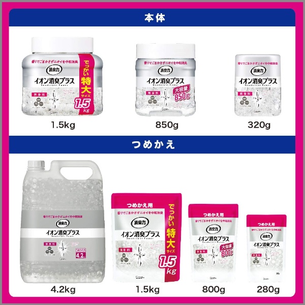 消臭力クリアビーズ イオン消臭プラス つめかえ 無香料 4.2kg:ビックカメラ通販 JRE MALLショッピング JRE  POINTが貯まる・使える