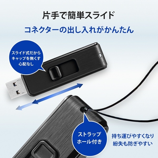USBメモリ 抗菌(Chrome/Mac/Windows11対応) ブラック BCUM-128G/K [128GB /USB TypeA  /USB3.2 /スライド式]:ビックカメラ通販 | JRE MALLショッピング | JRE POINTが貯まる・使える