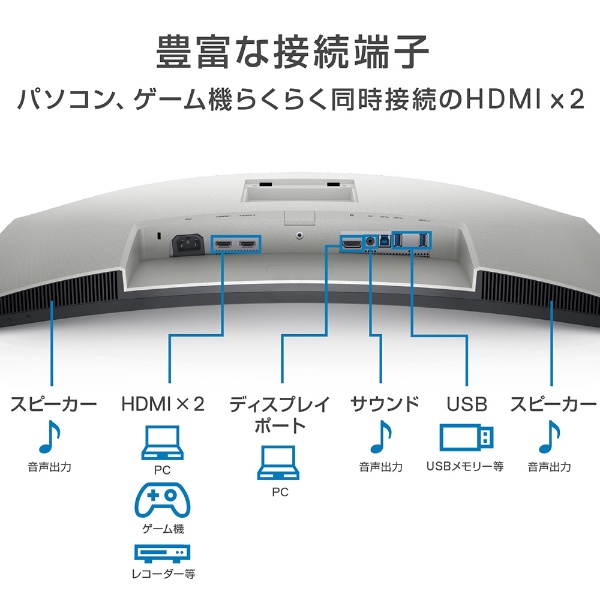 PCモニター 曲面モニター 31.5インチ プラチナシルバー S3221QS-R [31.5型 /4K(3840×2160） /ワイド /曲面型]:ビックカメラ通販  | JRE MALLショッピング | JRE POINTが貯まる・使える