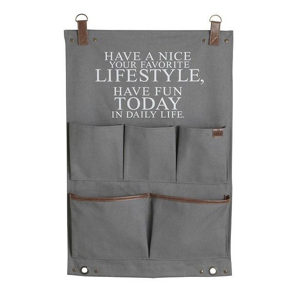 メサージュ ウォールポケット L（ 壁掛け収納 壁面収納 収納用品 布 おしゃれ 壁面 壁掛け 整理用品 小物入れ レターケース レターホルダー 収納 小物 手紙 はがき メガネ 文房具 ペン 日用品 生活雑貨 インテリア雑貨 ）【グレー】