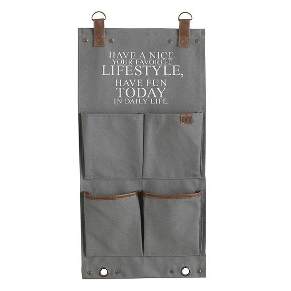 メサージュ ウォールポケット S（ 壁掛け収納 壁面収納 収納用品 布 おしゃれ 壁面 壁掛け 整理用品 小物入れ レターケース レターホルダー 収納 小物 手紙 はがき メガネ 文房具 ペン 日用品 生活雑貨 インテリア雑貨 ）【グレー】