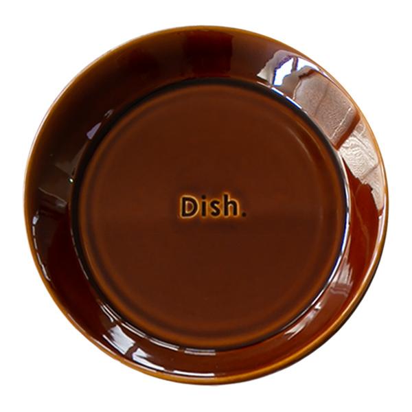 プレート 22cm 箸休め 中皿 陶器 食器 日本製 （ 食洗機対応 お皿 皿 電子レンジ対応 器 ワンプレート 取り皿 取り分け皿 パン皿 パン メインディッシュ 丸皿 ロゴ おしゃれ ） 【キャラメル】