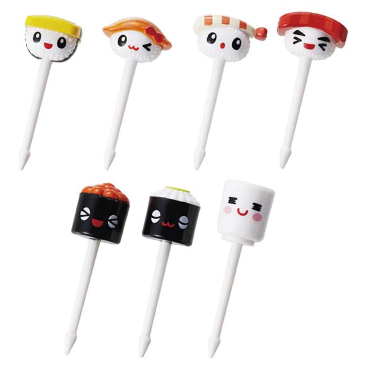 ピック 7本入り SUSHIピック （ 寿司 おかずピック お弁当ピック ピックス 弁当 子供お弁当用 子供用 キッズ キャラ弁 お弁当グッズ パーティー 運動会 お弁当 お弁当用 幼稚園 保育園 デコ弁 ）