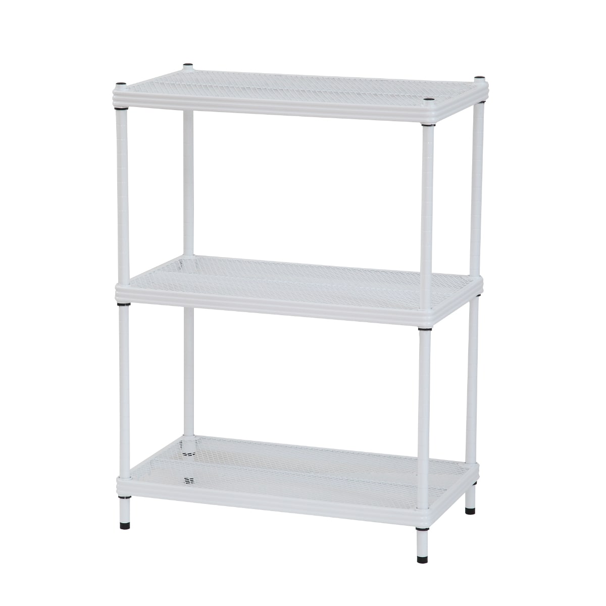 【在庫限り・入荷無し】スチールラック 3段 メタルメッシュラック S 幅60cm （ ラック スチール シェルフ スチールシェルフ スチール棚 メッシュ棚 幅 60 収納棚 収納ラック 棚 テレビ台 レンジ台 本棚 シンプル 黒 白 ） 【ホワイト】