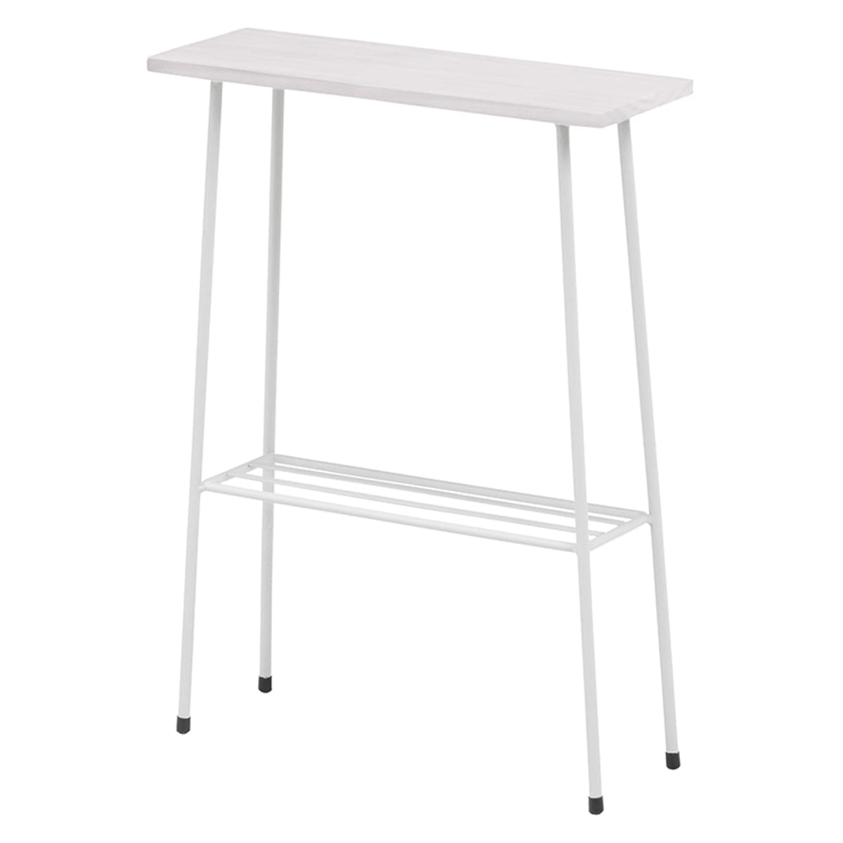 サイドラック スチールラック 木製天板 DEPOT 幅40cm（ 収納ラック 収納 収納棚 飾り棚 ラック 完成品 ディスプレイラック 多目的ラック シンプル スリム スリムラック アイアン スチール ブラック ホワイト 黒 白 幅40 ）【ホワイト】