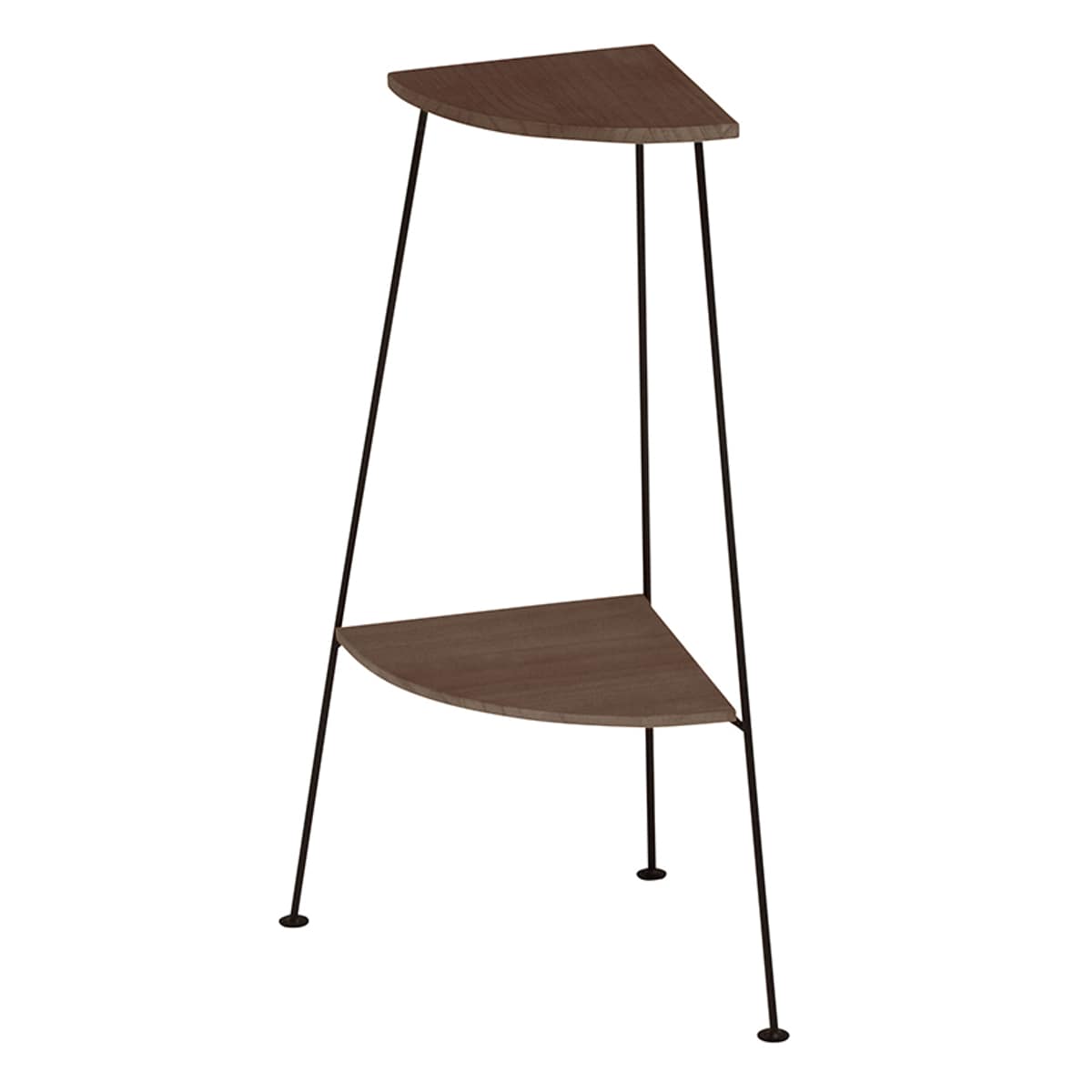 コーナーラック 2段 スチールラック 木製棚板 DEPOT 約26cm角（ 収納ラック 収納 収納棚 飾り棚 ラック 完成品 オープンラック ディスプレイラック コーナー用 コーナー置き シンプル アイアン スチール 黒 白 ）【ブラック】