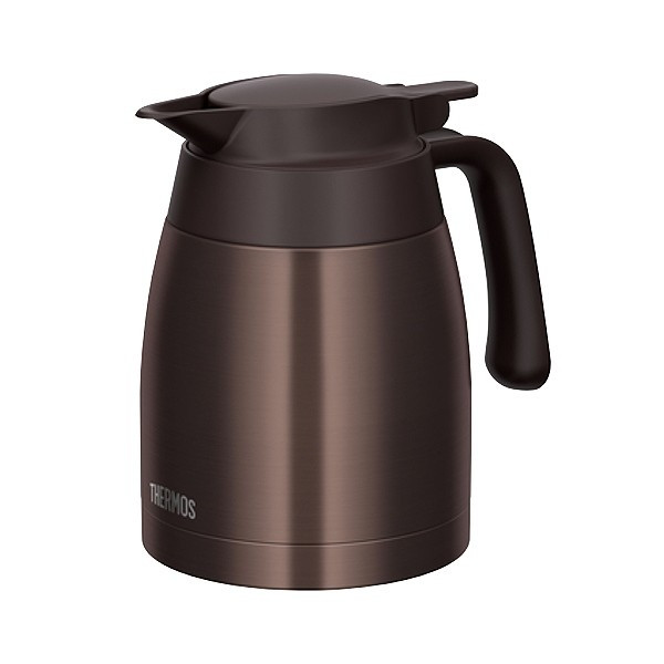 サーモス ポット 1L 保温 魔法瓶 TTB-1000 ステンレス （ thermos 卓上ポット 保冷 テーブルポット 保温ポット 保冷ポット 真空二重構造 押すだけ ） 【ダークブラウン】