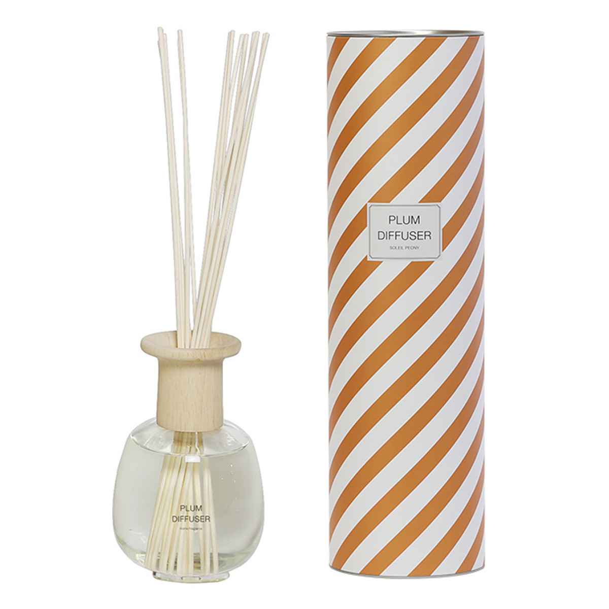 ディフューザー プラム ミニ アロマ スティック ルームフレグランス （ アロマディフューザー リードディフューザー 芳香剤 高級感 木目 ナチュラル おしゃれ 北欧風 200ml 玄関 リビング インテリア 雑貨 ） 【ソレイユピオニー】