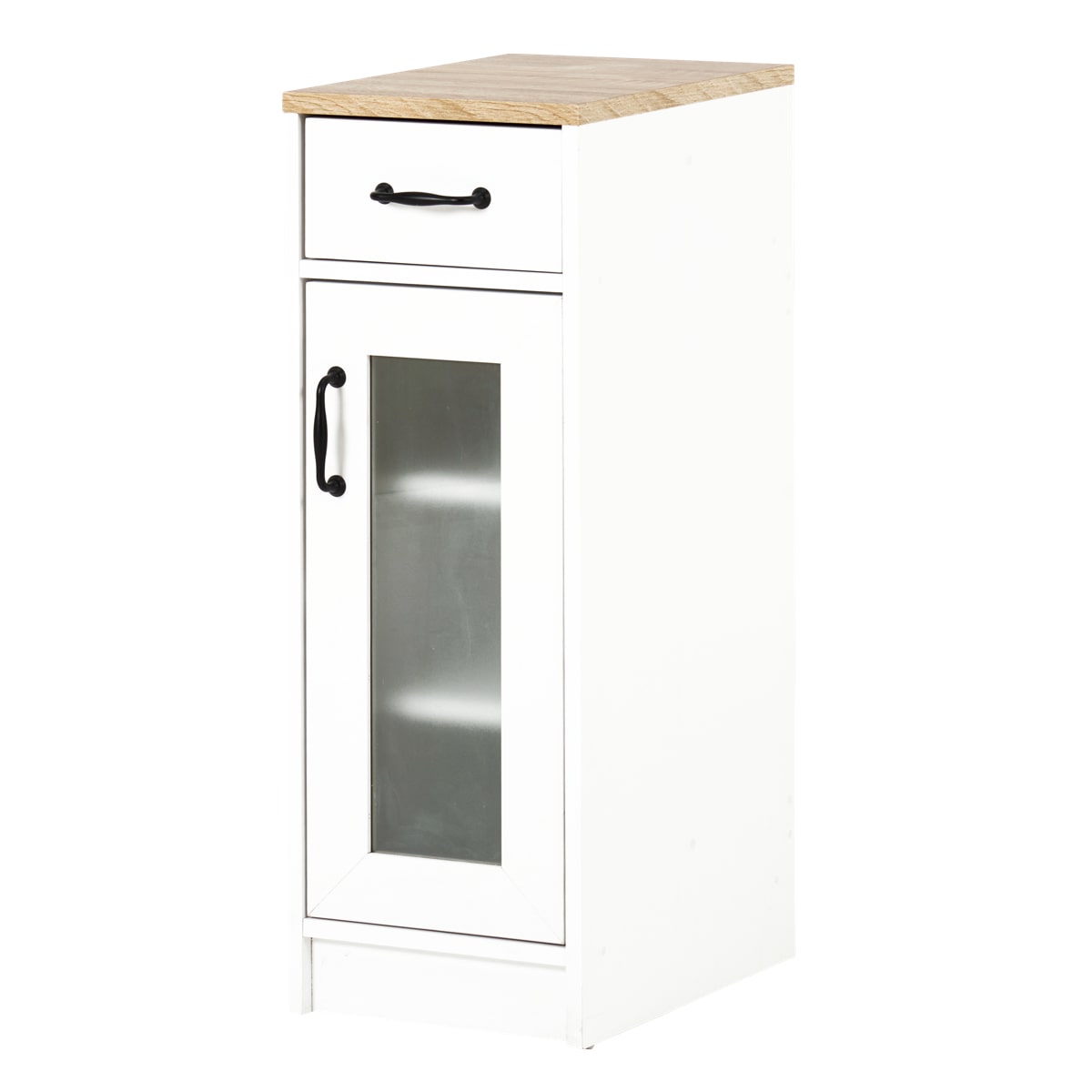 食器棚 幅30cm 高さ82cm スリム ロータイプ 背面化粧 （ カップボード すき間 収納 棚 ラック 扉 隙間収納 コンパクト 省スペース 可動棚 キッチン 食器収納 家具 ホワイト ナチュラル ） 【ホワイト】