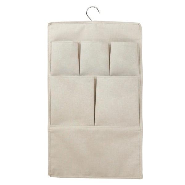 ウォールポケット 布製 ストレリアカチオン ハンガー式 （ 布 壁掛け収納 壁面 壁面収納 収納 収納用品 壁掛け 小物入れ 吊り下げ収納 レターケース ポケット レターホルダー 小物 手紙 はがき メガネ 文房具 ペン 日用品 おしゃれ ） 【アイボリー】