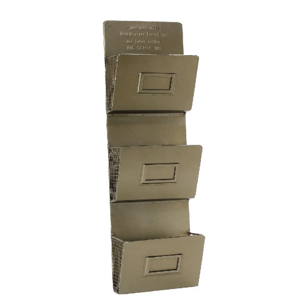 レターラック 3段 ブリキ GESHMACK 収納 壁面（ 壁掛け アンティーク ハガキ ウォールラック インテリア レトロ 小物収納 壁面収納 壁 小物入れ 手紙 封筒 壁掛け収納 ウォールポケット DM 収納用品 おしゃれ ）