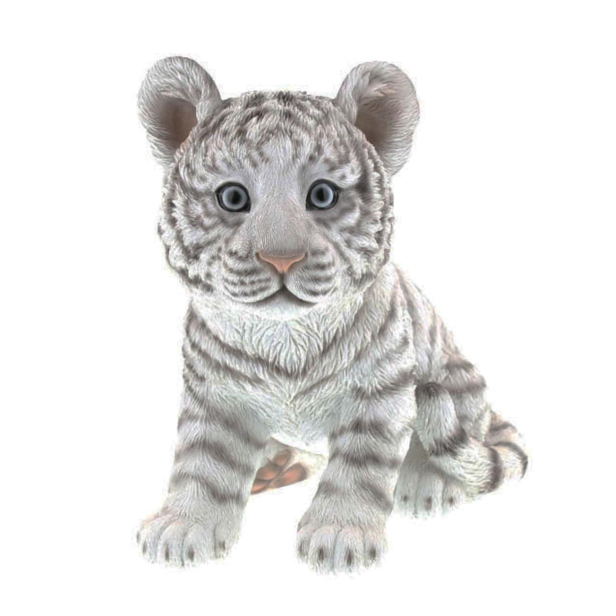 ガーデンオーナメント ホワイトタイガー 虎 （ ガーデニング オーナメント ディスプレイ 飾り 置く ガーデンマスコット 玄関 エントランス 庭 ガーデン 雑貨 インテリア 庭飾り ウェルカムオーナメント ）