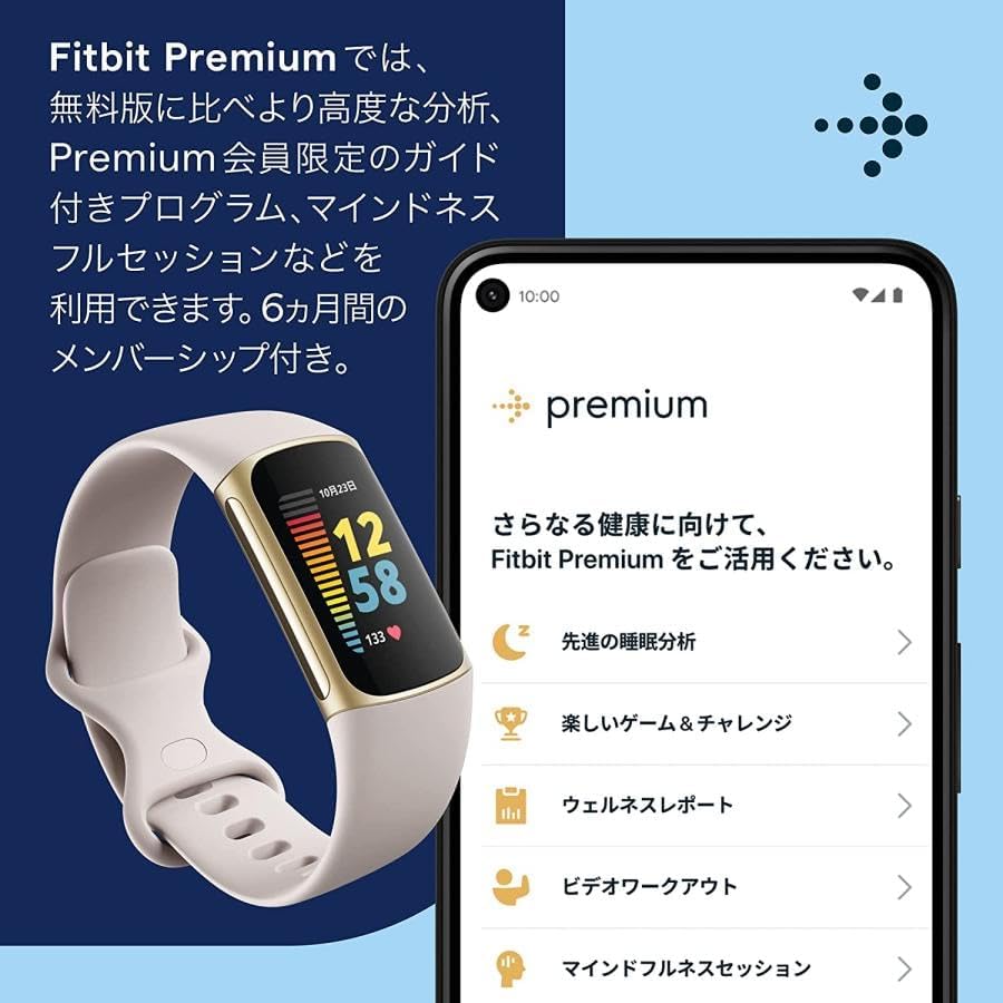 Fitbit Charge 5 ルナホワイト ソフトゴールド フィットビット fitbit スマートウォッチ 本体 活動量計 フィットネストラッカー  心拍数 日本正規品:Fitbitオフィシャルストア通販 | JRE MALLショッピング | JRE POINTが貯まる・使える