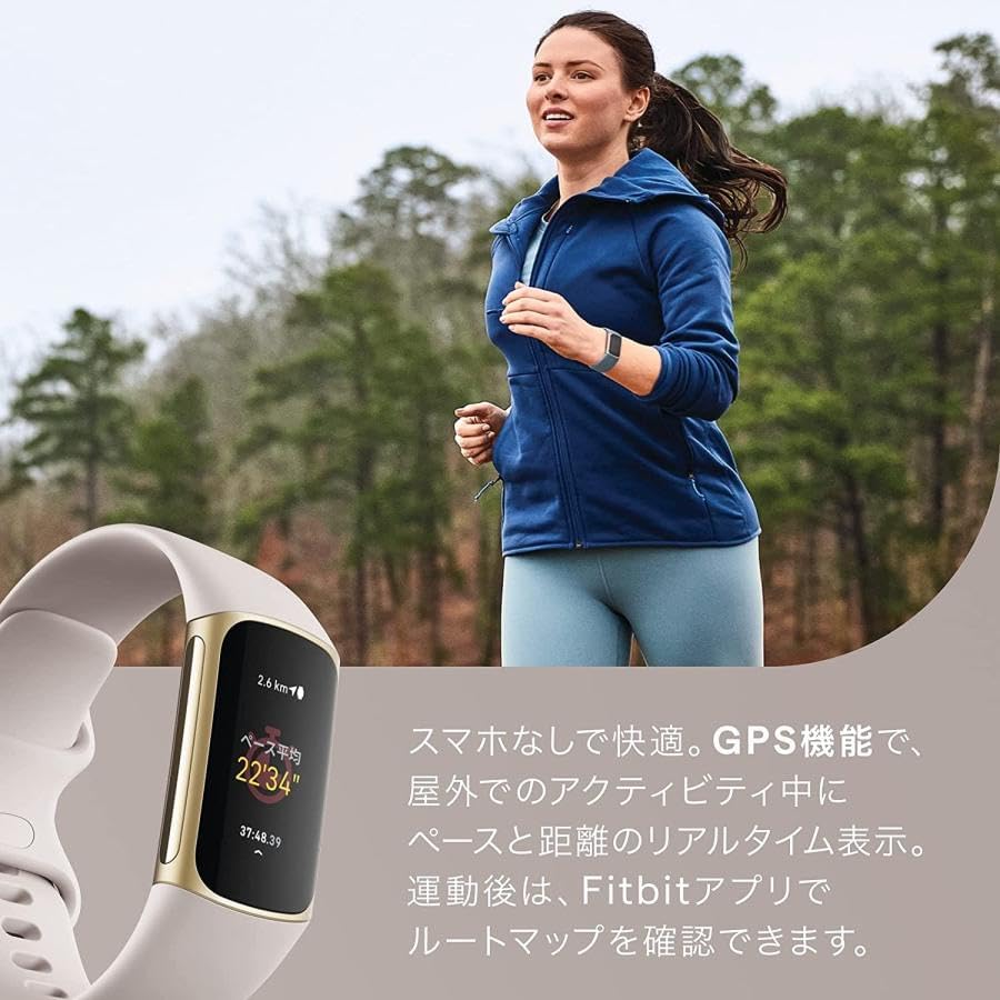 Fitbit Charge 5 ルナホワイト ソフトゴールド フィットビット fitbit スマートウォッチ 本体 活動量計 フィットネストラッカー  心拍数 日本正規品:Fitbitオフィシャルストア通販 | JRE MALLショッピング | JRE POINTが貯まる・使える