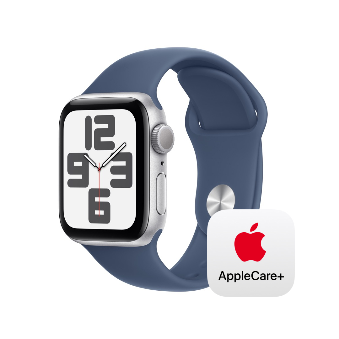 Apple Watch SE（GPSモデル）- 40mmシルバーアルミニウムケースとデニムスポーツバンド - S/M with AppleCare+: Apple Rewards Store JRE MALL店通販 | JRE MALLショッピング | JRE POINTが貯まる・使える