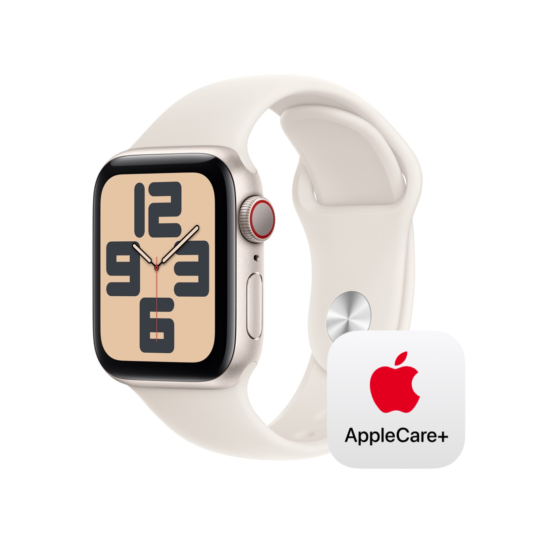 Apple Watch SE（GPS + Cellularモデル）- 40mmスターライトアルミニウムケースとスターライトスポーツバンド - M/L  with AppleCare+:Apple Rewards Store JRE MALL店通販 | JRE MALLショッピング | JRE  POINTが貯まる・使える