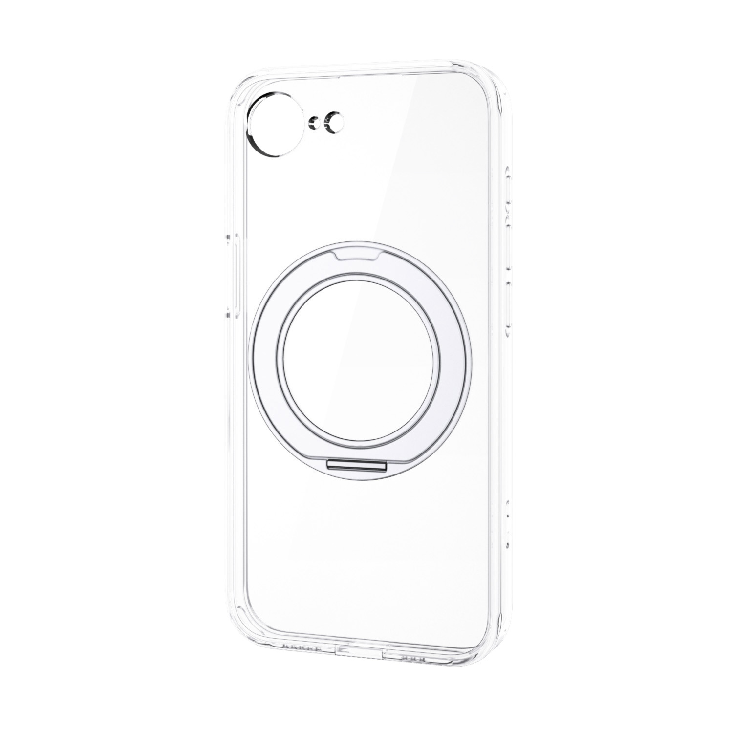 iPhone 17e / 16e ケース ハイブリッド カバー 衝撃吸収 MAGKEEP 磁力装着ワイヤレス充電対応 回転式スタンド付 極限保護 シルバー