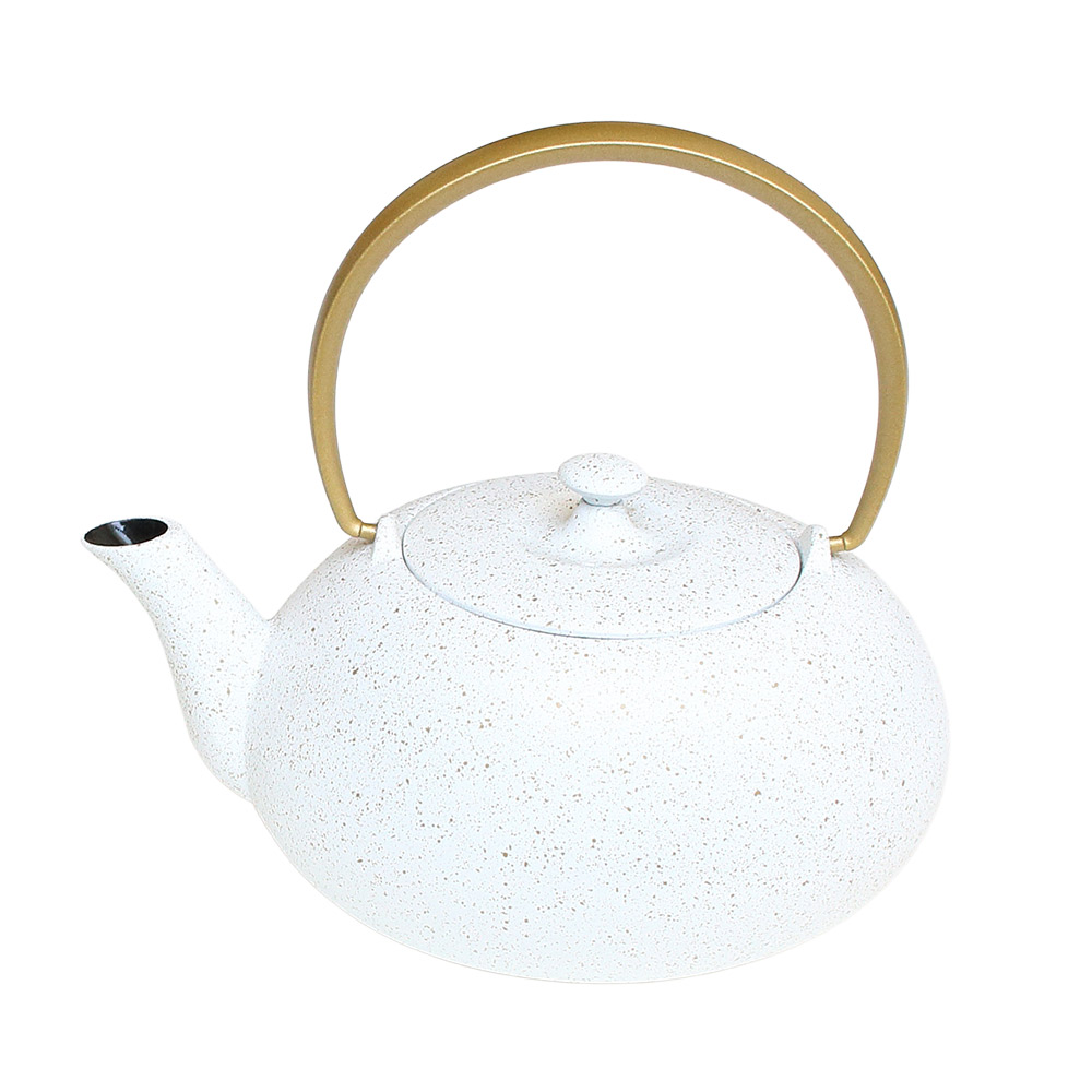 山形鋳物 ワズク ふく S 金箔 鉄急須 茶こし付き 600ml 菊地保寿堂 WAZUQU【急須 鉄分補給 日本製】 スノーホワイト