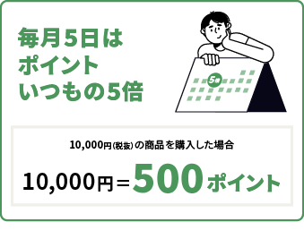 毎月5日はポイントいつもの5倍