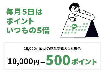 毎月5日はポイントいつもの5倍