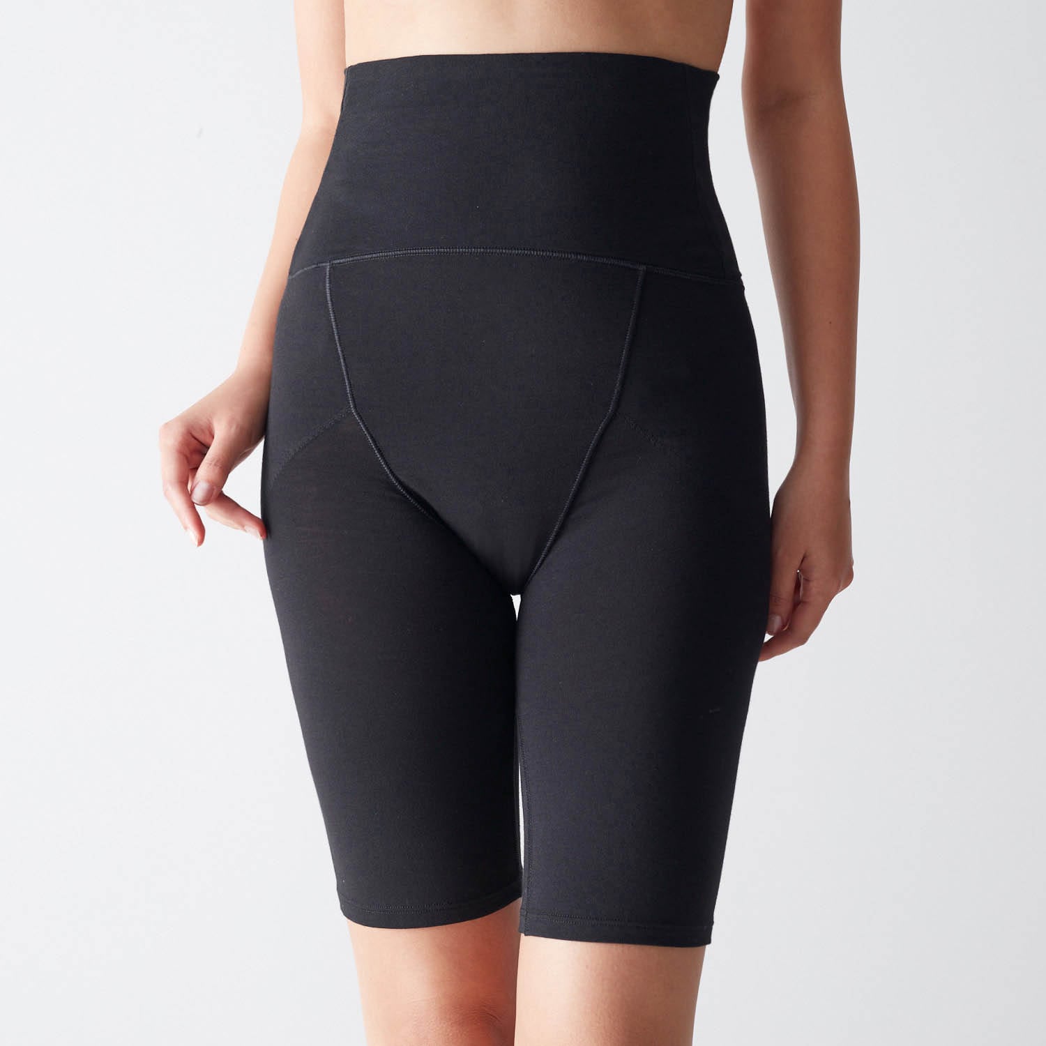 ベルメゾン ホットコット 綿混あったかインナー・腹巻付き十二分丈レギンスレディース ブラック S 1枚