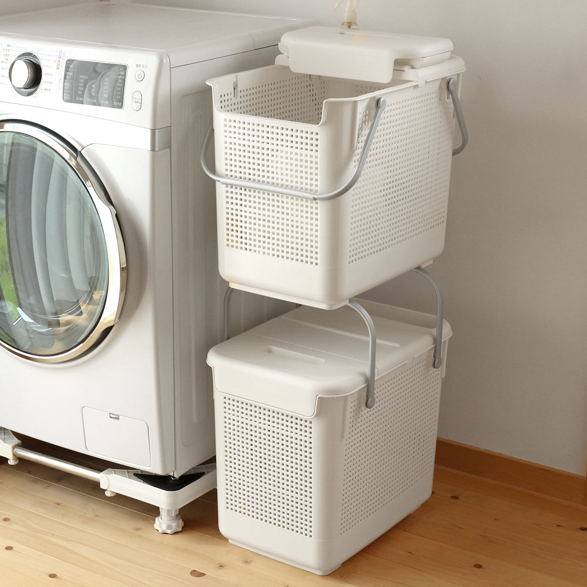 ランドリーバスケット スカンジナビア 目かくしバスケット 2個