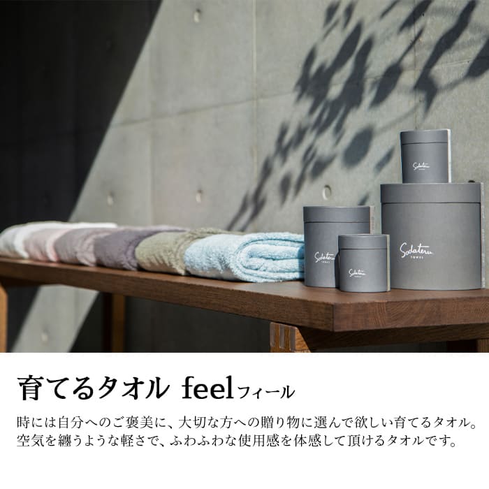 育てるタオル」feel(フィール) ギフト バスタオル 1個 チャコール 他4