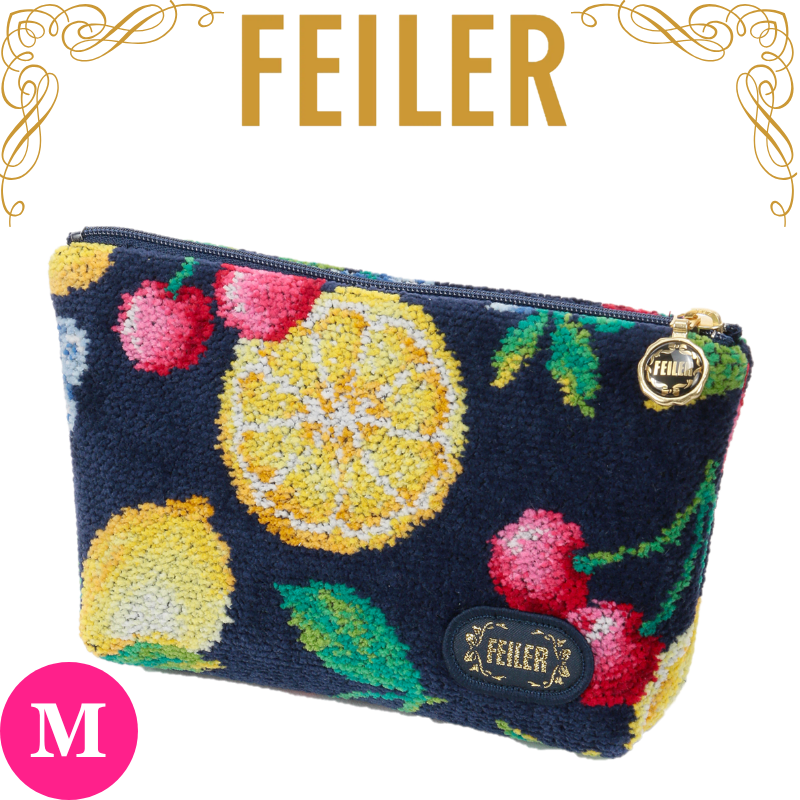 フェイラー FEILER ポーチ 正規品 Mサイズ ラフルッタ ネイビー メイク