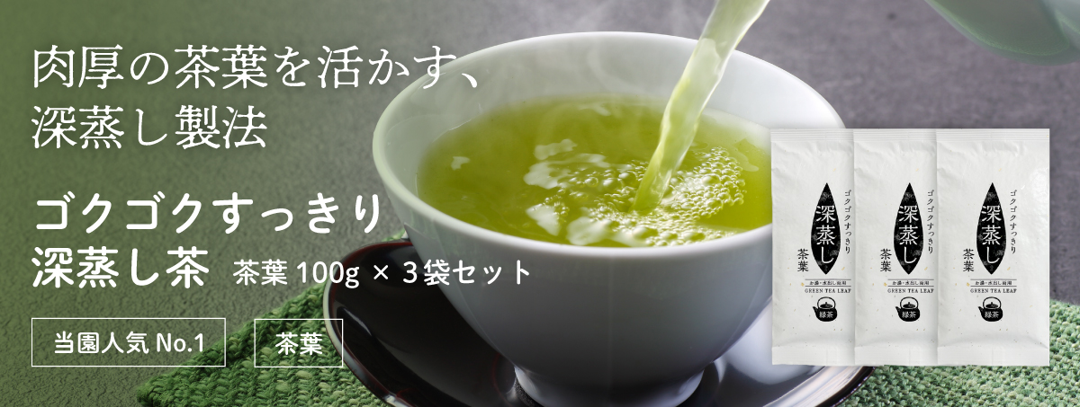 ゴクゴクすっきり深蒸し茶 茶葉 100g×3袋セット