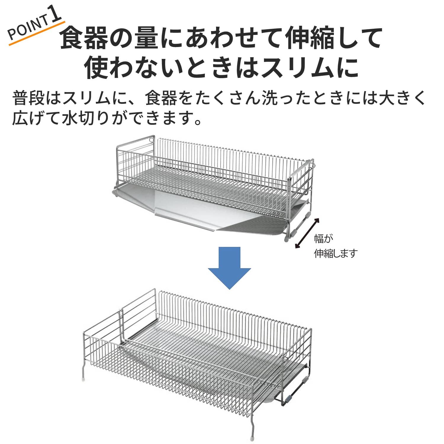 ベルメゾン 燕三条で作るシンクに渡せるステンレス製水切りかご［日本製］ 約47cm（ステンレストレー付き）:ベルメゾン JRE MALL店通販 |  JRE MALLショッピング | JRE POINTが貯まる・使える