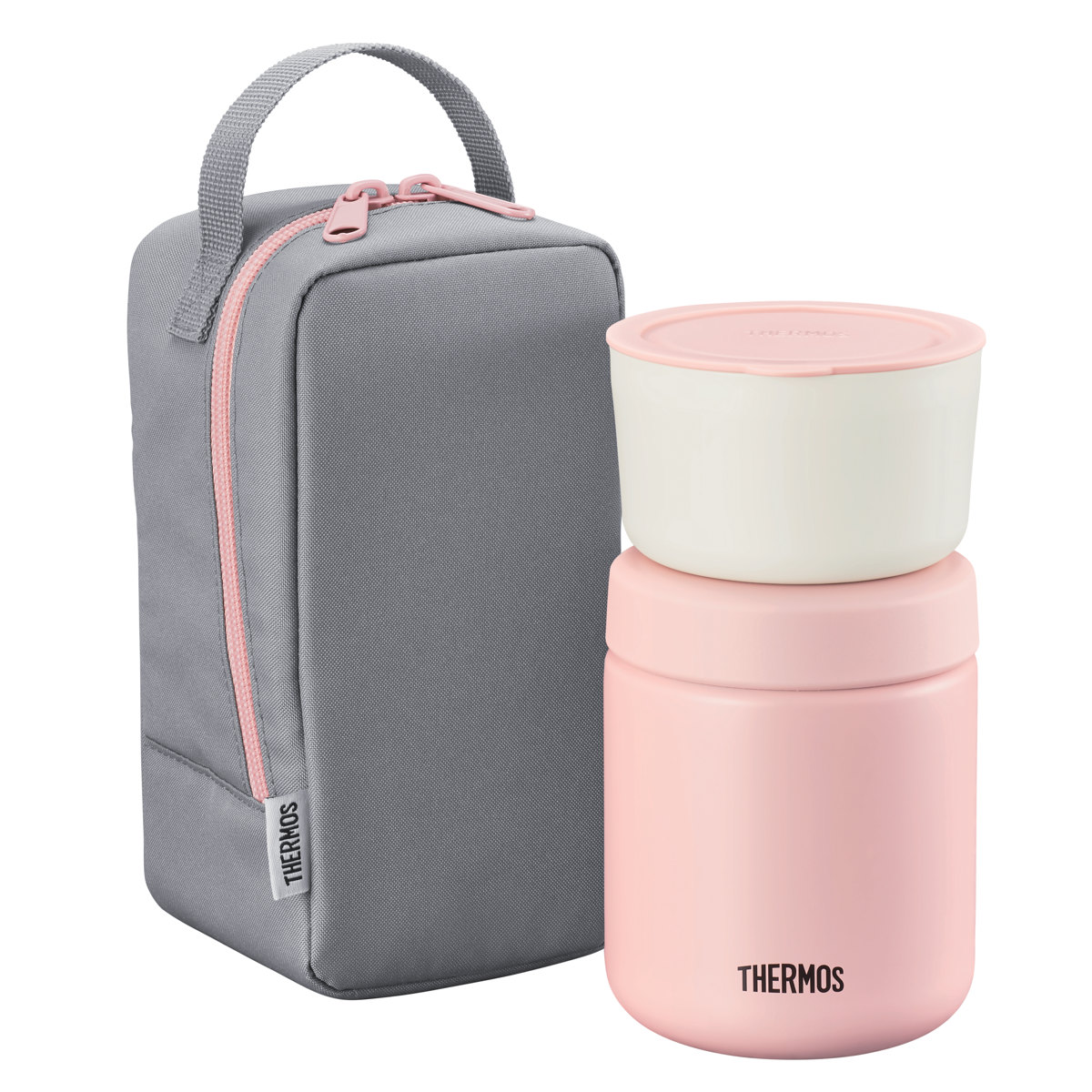 サーモス 弁当箱 保温 550ml 真空断熱スープランチセット JBY-551 （ THERMOS お弁当箱 ランチボックス 保冷 レンジ対応  食洗機対応 スープジャー ポーチ付き レンジOK 食洗機OK ランチジャー お弁当 弁当 縦型 ） 【ピンク】:リビングート JRE MALL店通販  | JRE MALL ...